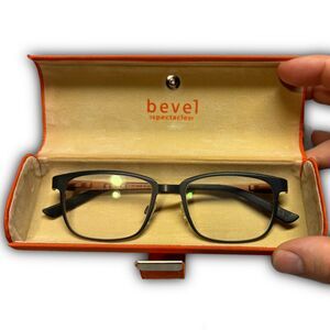 Bevel Metallic Orange Eyeglass Frames